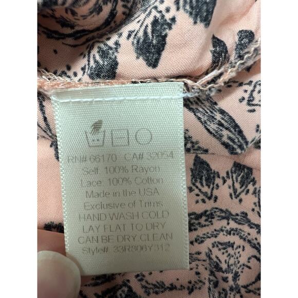 Free People XS Off The Shoulder Pink Peasant Dress Boho Hippie USA Made - Picture 8 of 10